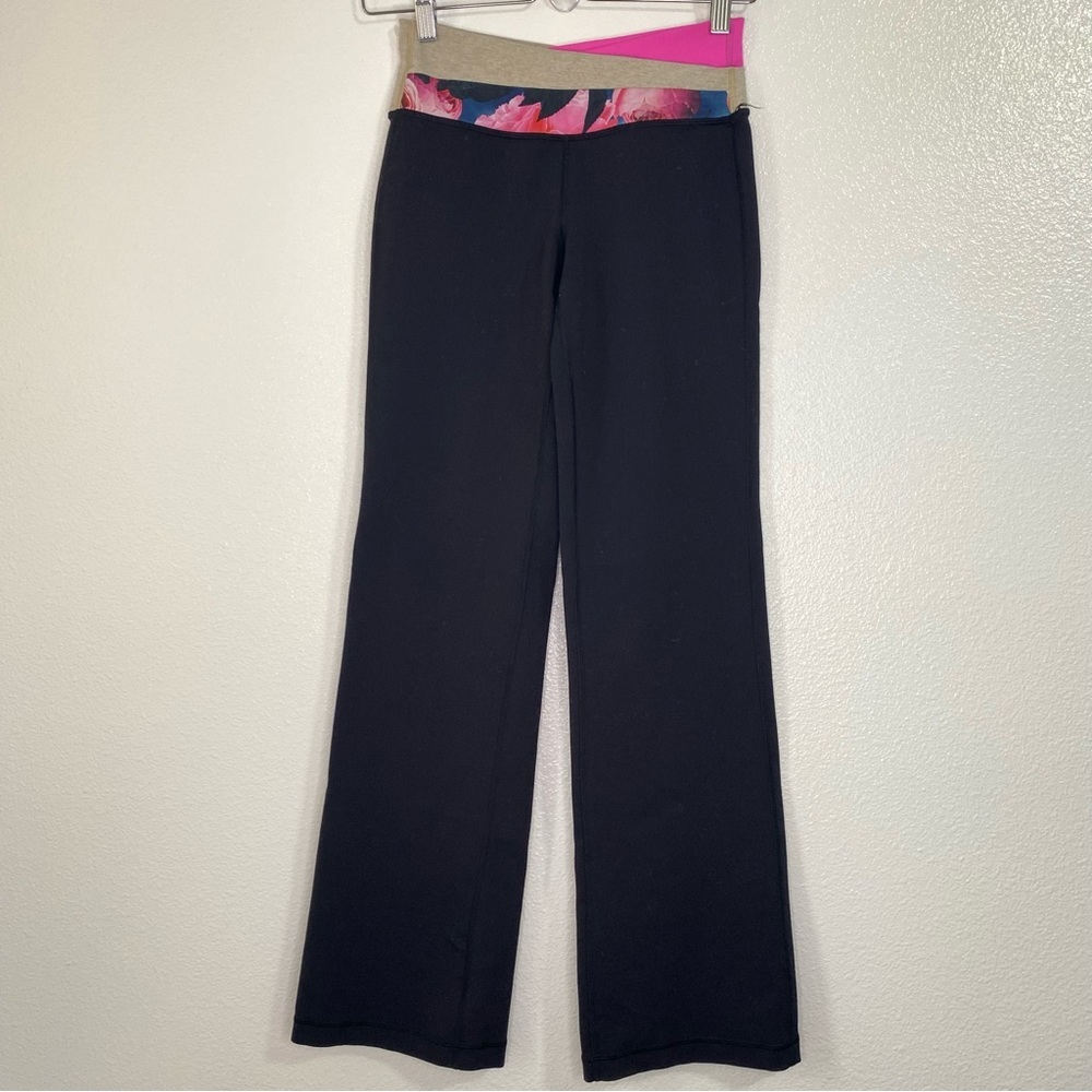 Lululemon Black Wide Flare Leg High Rise Astro Yoga Pants Womens 4